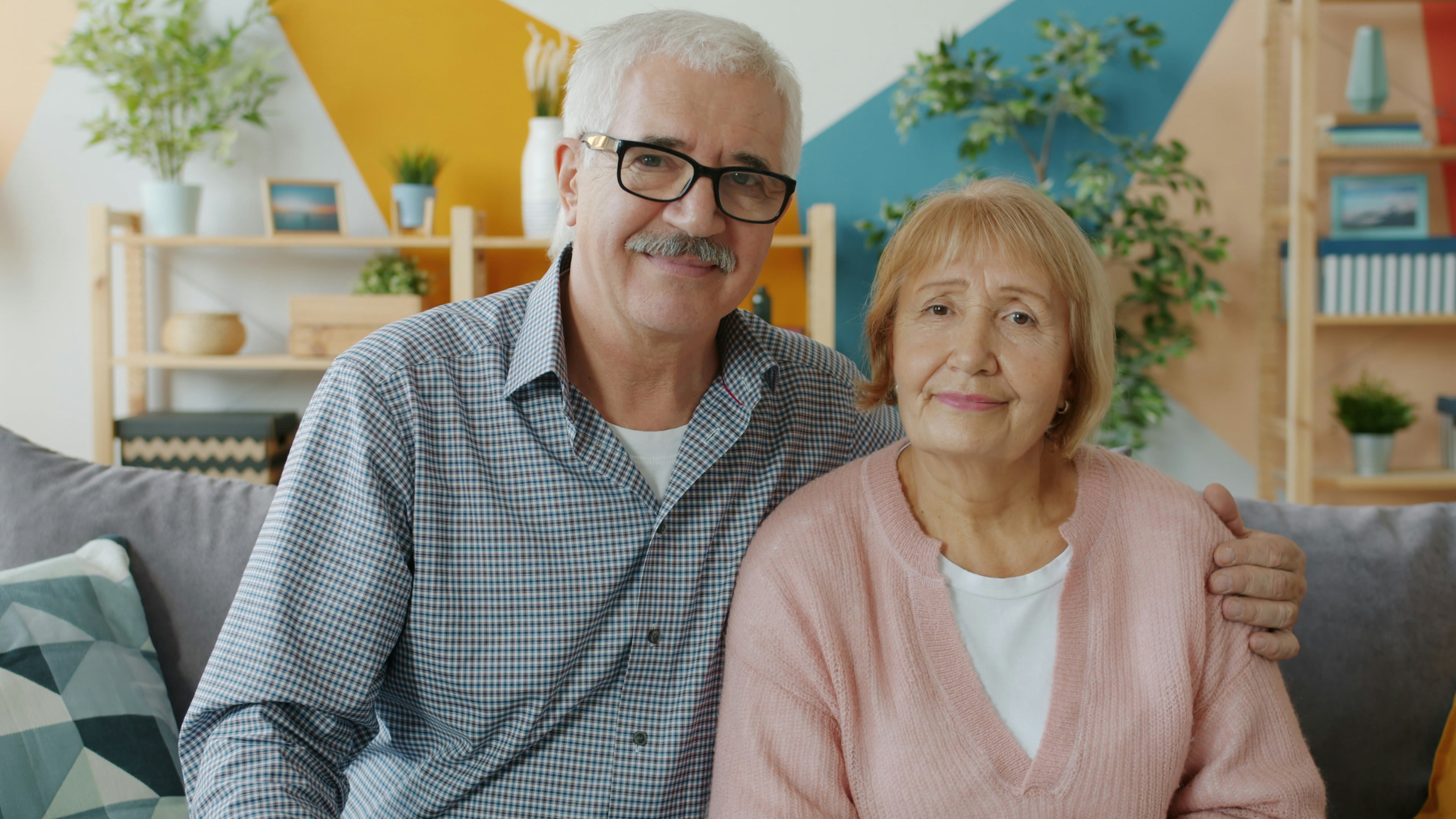 Elderly couple at home